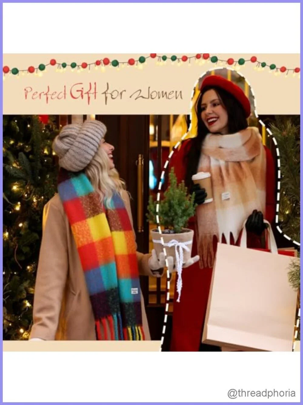 Womens Mohair Winter Scarf Cashmere Feel Long Plaid Tassel Shawl Wrap
